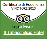 Certificato di Eccellenza Trip Advisor anno 2013